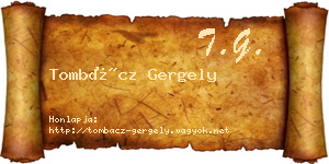 Tombácz Gergely névjegykártya